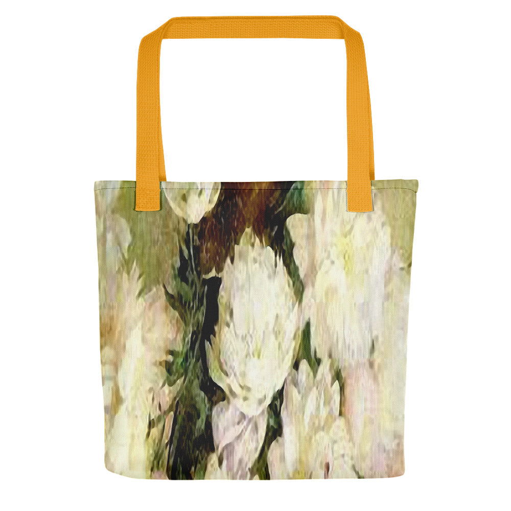 Vintage floral casual tote bag, beach bag, 15 x 15 inch, Design 35