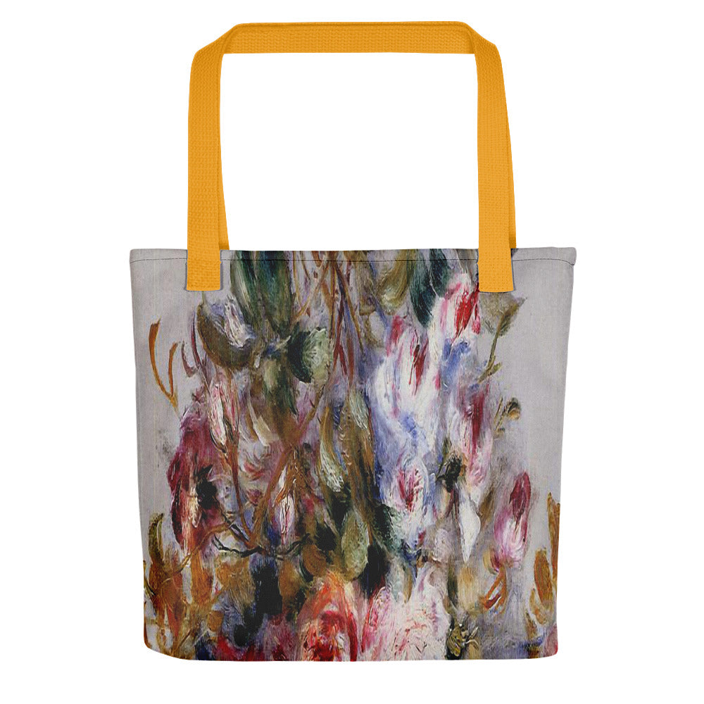 Vintage floral casual tote bag, beach bag, 15 x 15 inch, Design 12