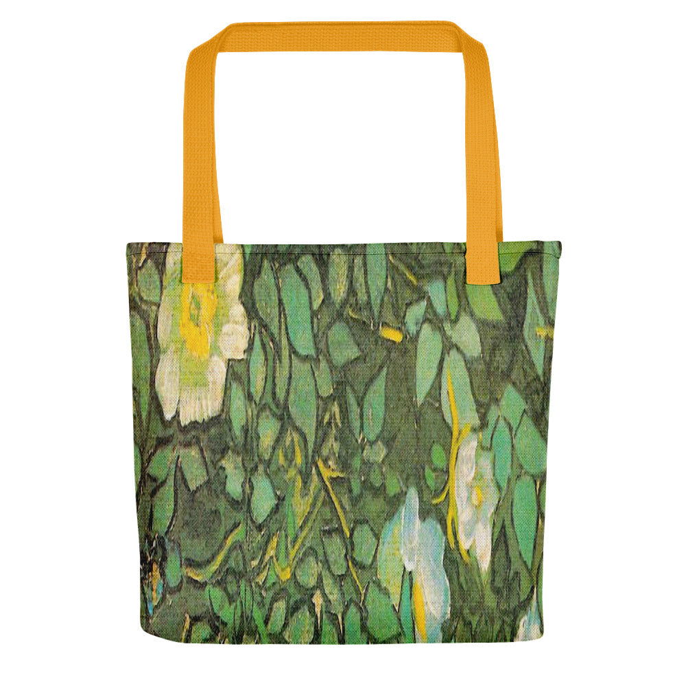 Vintage floral casual tote bag, beach bag, 15 x 15 inch, Design 1