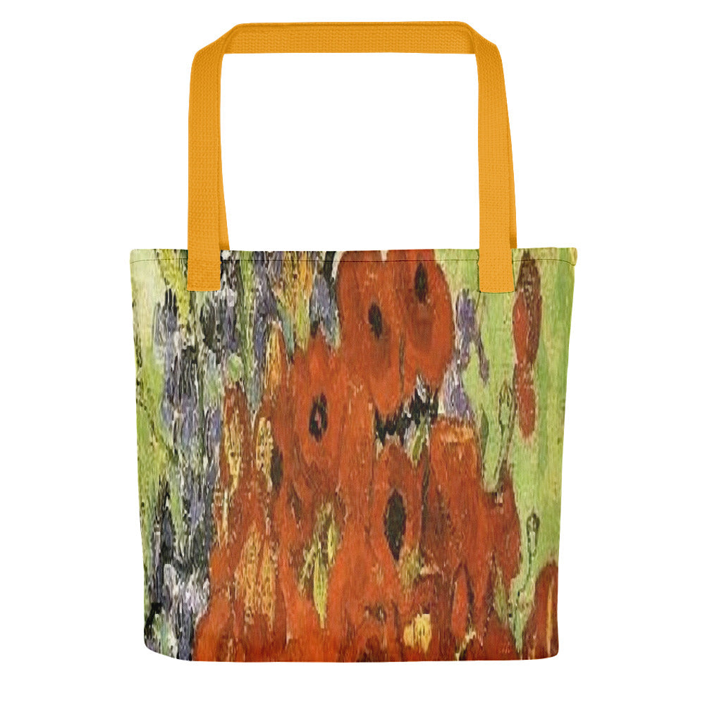 Vintage floral casual tote bag, beach bag, 15 x 15 inch, Design 56