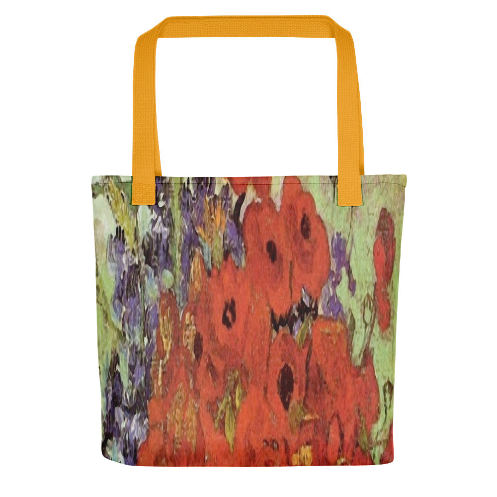 Vintage floral casual tote bag, beach bag, 15 x 15 inch, Design 47