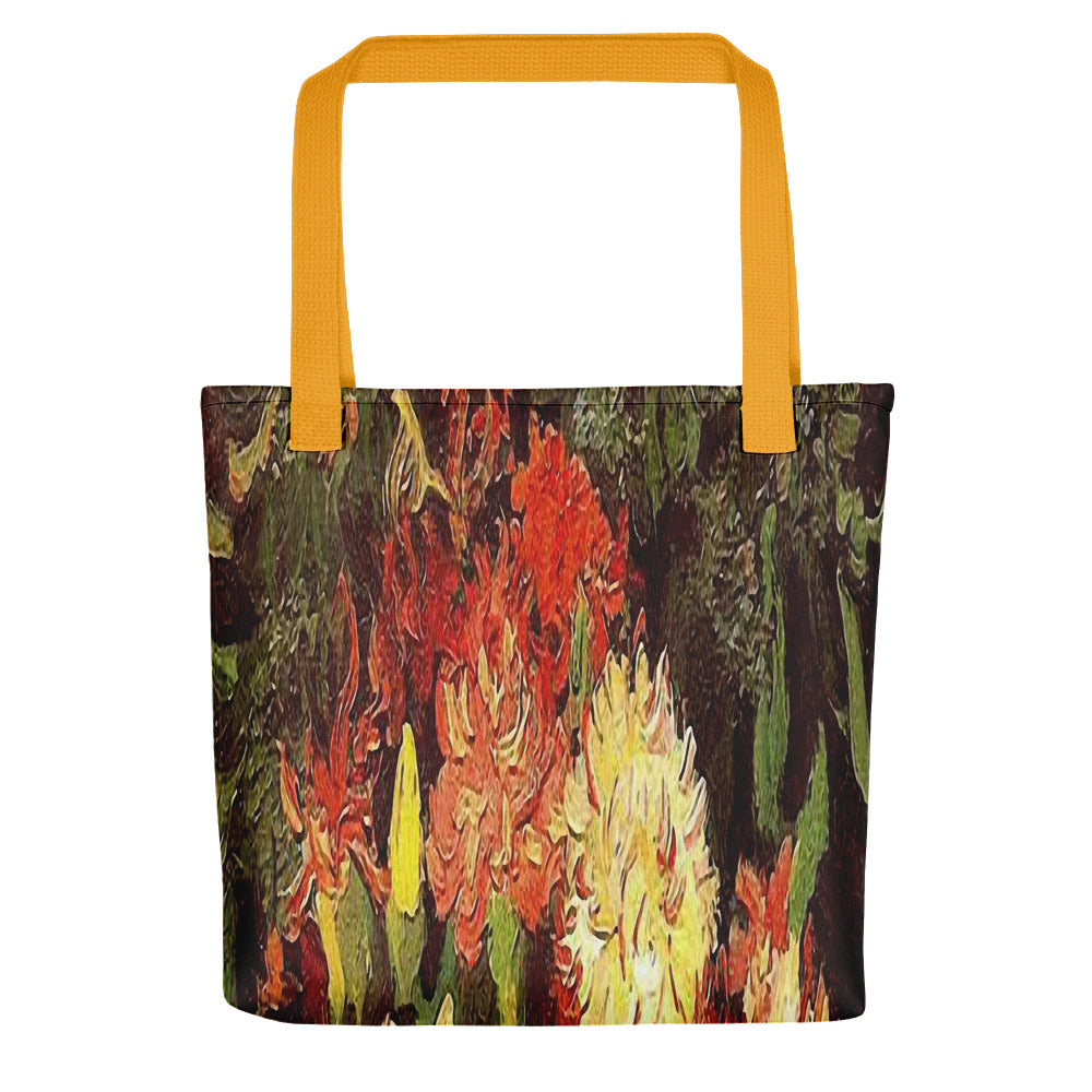 Vintage floral casual tote bag, beach bag, 15 x 15 inch, Design 33