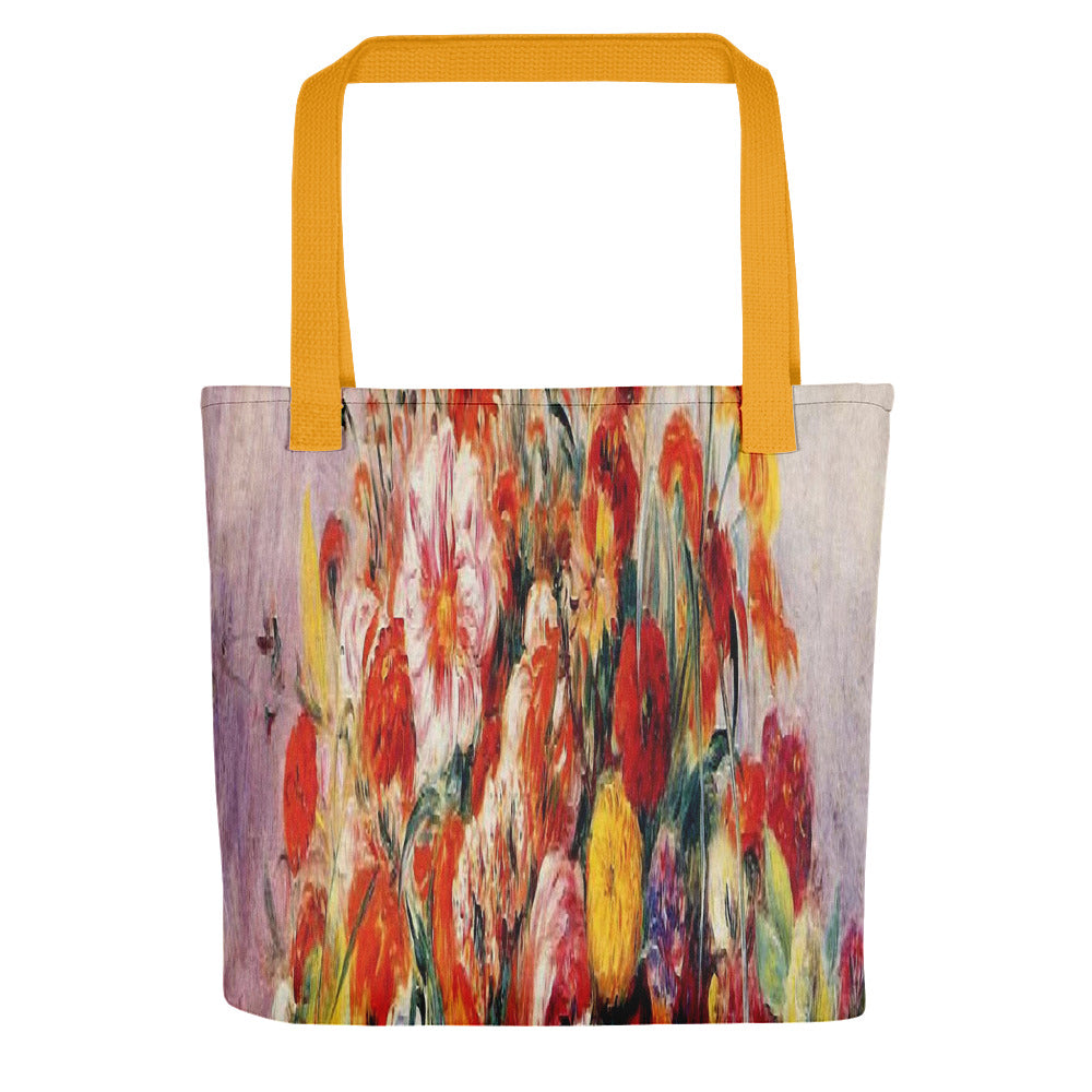 Vintage floral casual tote bag, beach bag, 15 x 15 inch, Design 19