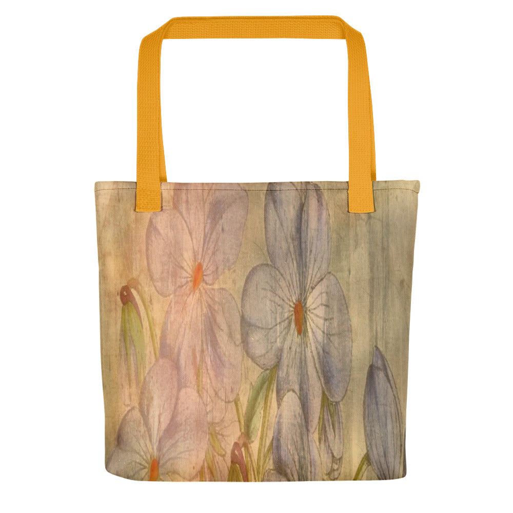 Vintage floral casual tote bag, beach bag, 15 x 15 inch, Design 13xx