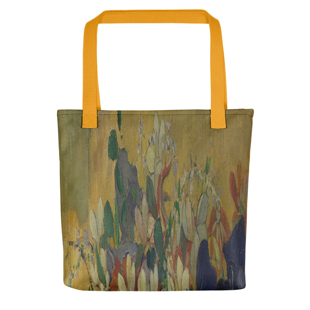 Vintage floral casual tote bag, beach bag, 15 x 15 inch, Design 10
