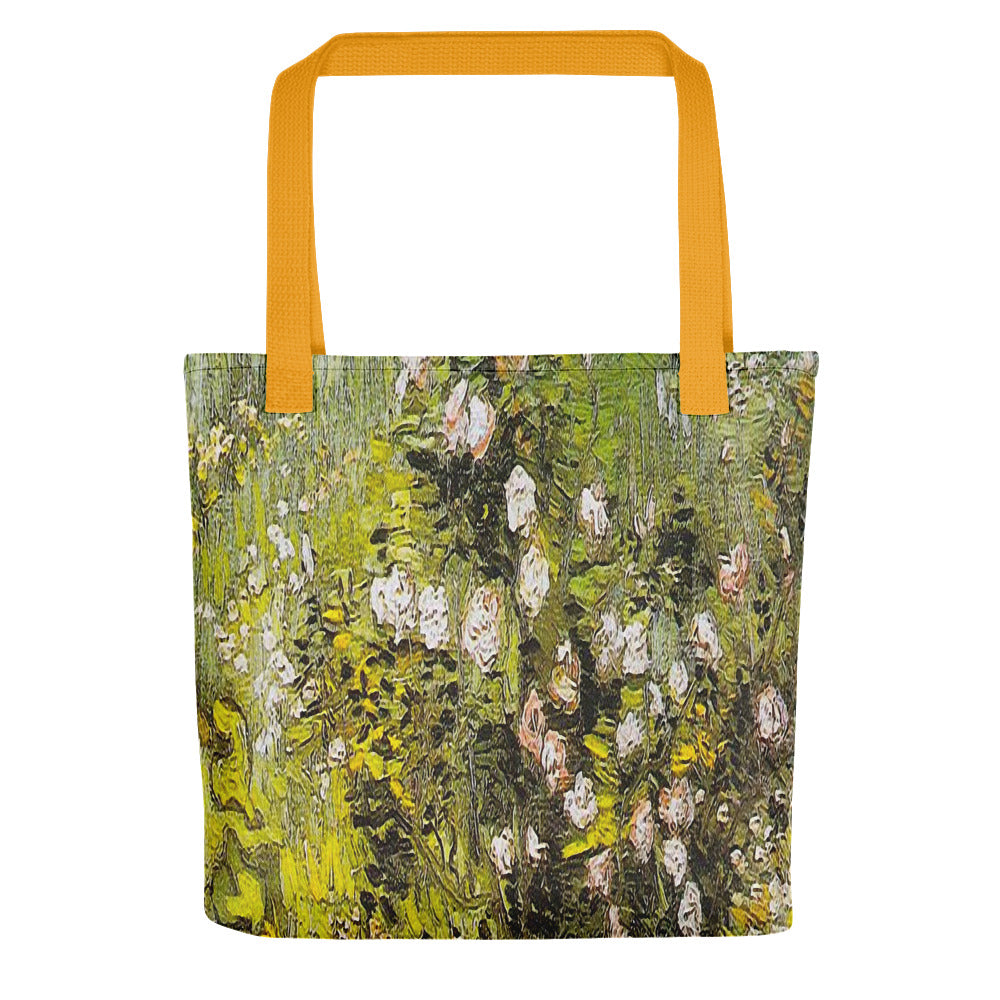 Vintage floral casual tote bag, beach bag, 15 x 15 inch, Design 5