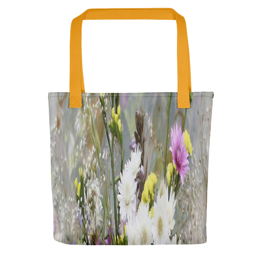 Vintage floral casual tote bag, beach bag, 15 x 15 inch, Design 2
