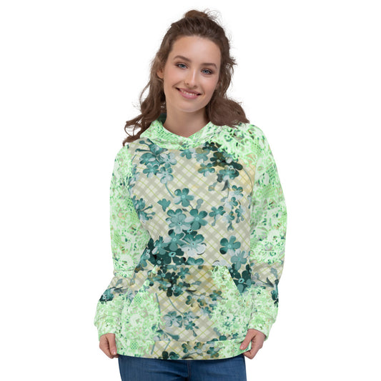 Victorian lace print womens Hoodie, long sleeve top, Size XS to 3XL, Design 53