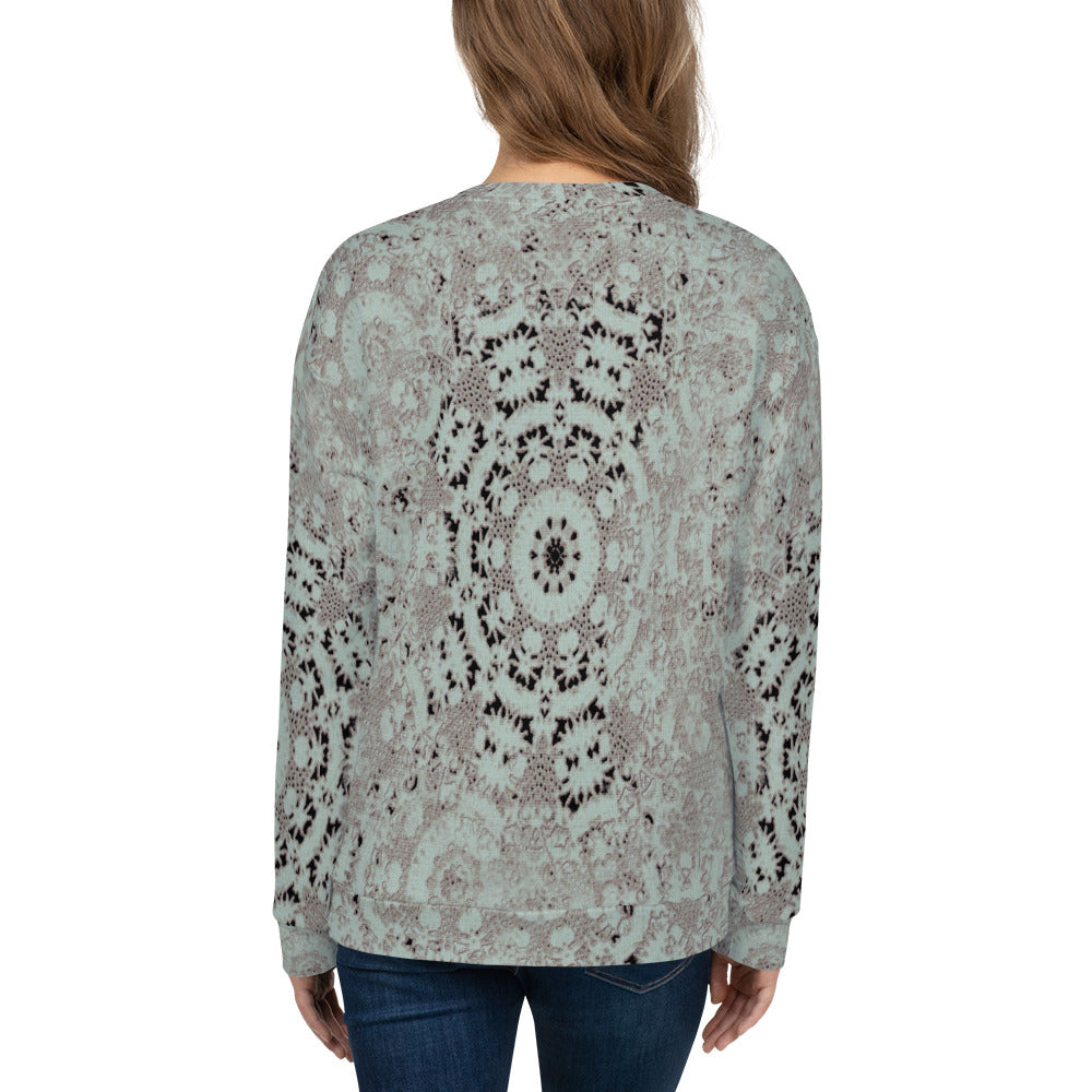 Lace Print sweatshirt, womens long sleeve top, Size XS to 3XL plus size, design 51