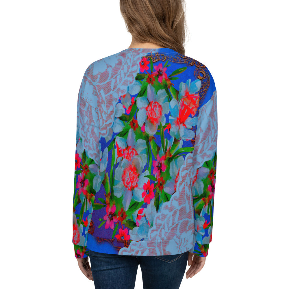 Lace Print sweatshirt, womens long sleeve top, Size XS to 3XL plus size, design 46