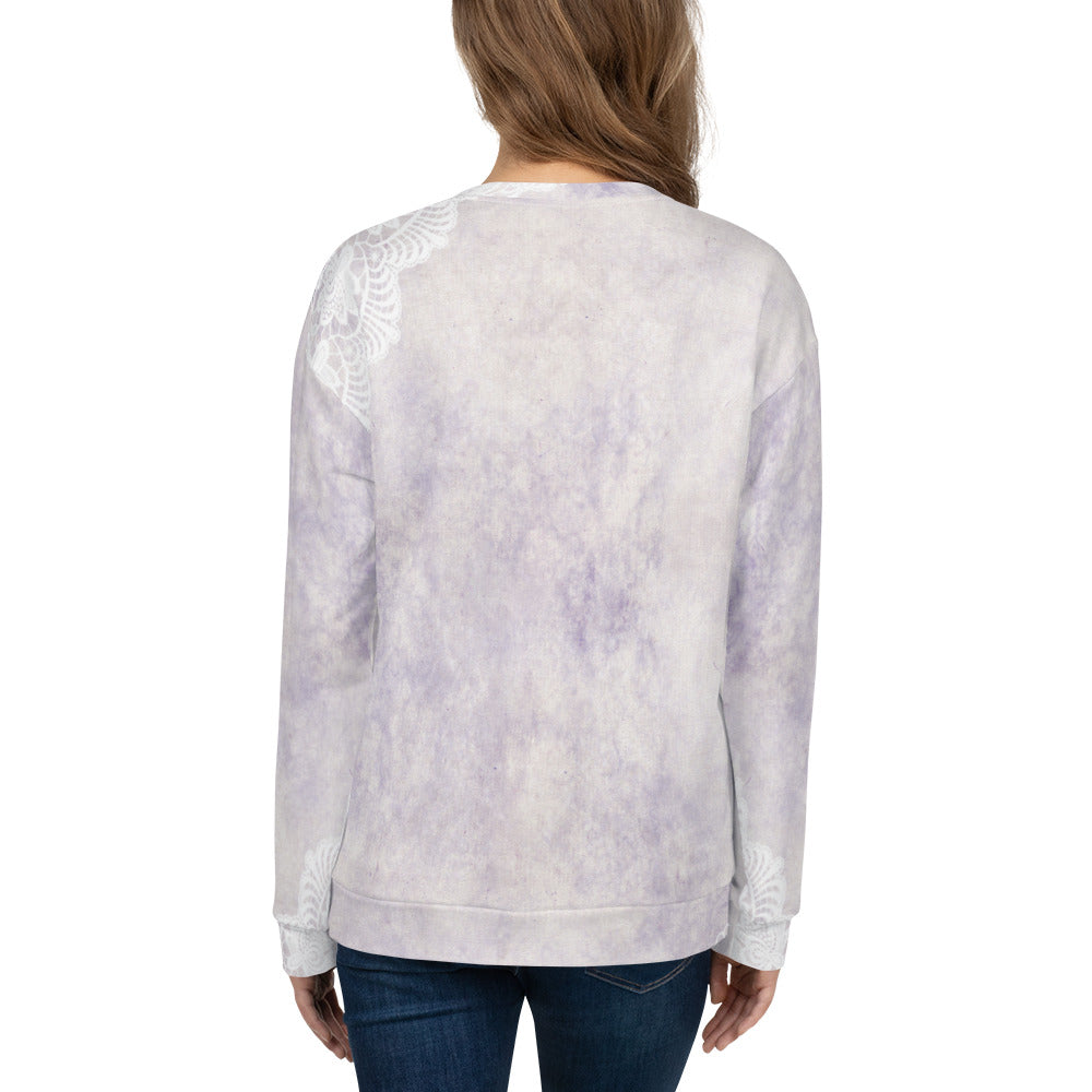 Lace Print sweatshirt, womens long sleeve top, Size XS to 3XL plus size, design 40