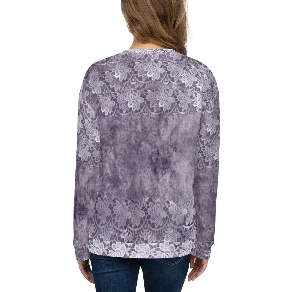 Lace Print sweatshirt, womens long sleeve top, Size XS to 3XL plus size, design 39