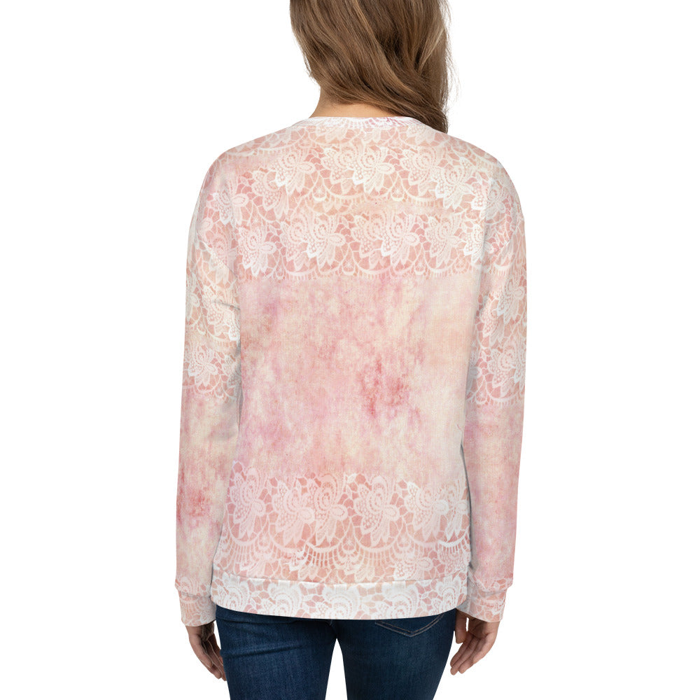 Lace Print sweatshirt, womens long sleeve top, Size XS to 3XL plus size, design 38