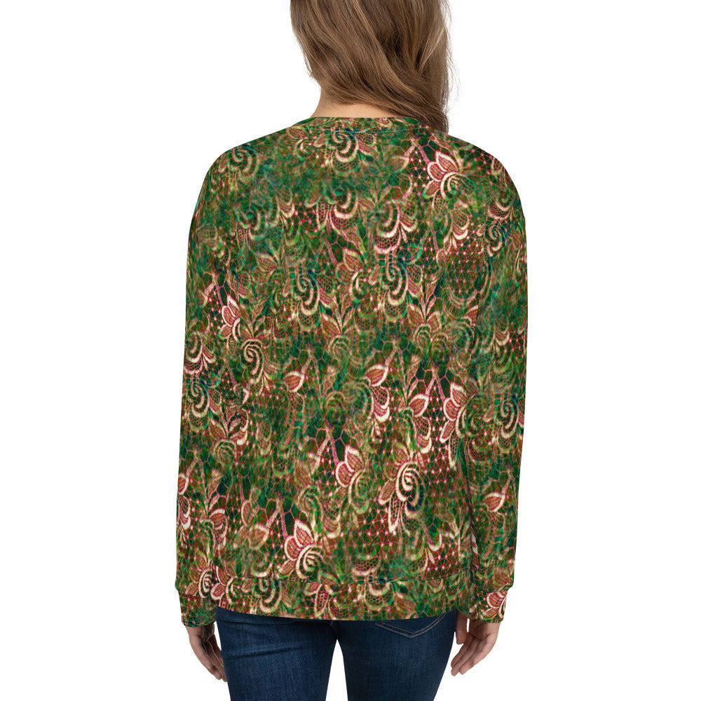 Lace Print sweatshirt, womens long sleeve top, Size XS to 3XL plus size, design 34