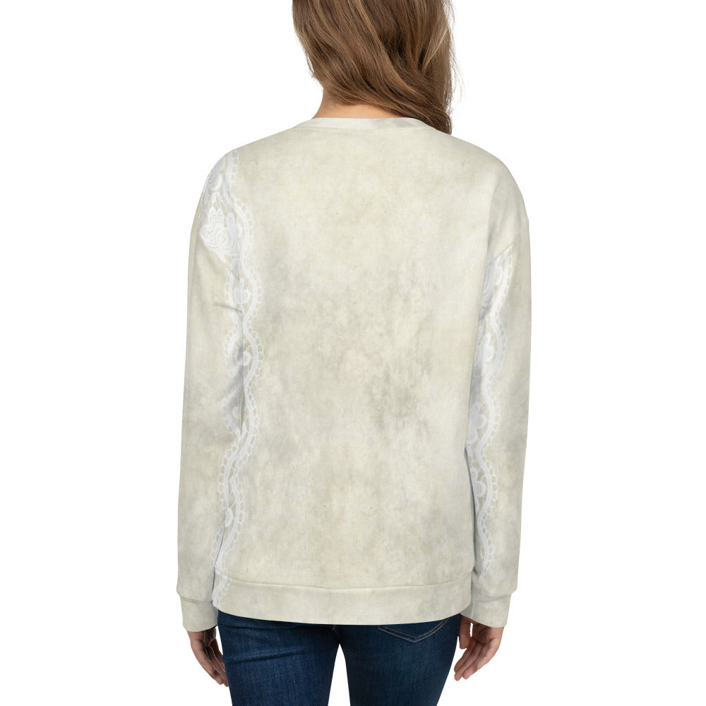Lace Print sweatshirt, womens long sleeve top, Size XS to 3XL plus size, design 27