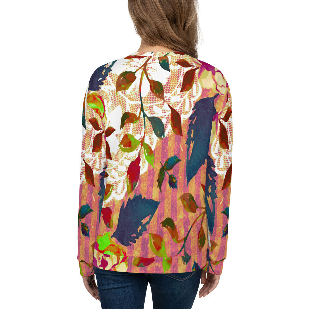 Lace Print sweatshirt, womens long sleeve top, Size XS to 3XL plus size, design 22