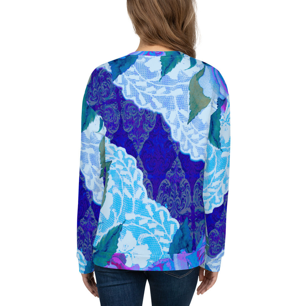 Lace Print sweatshirt, womens long sleeve top, Size XS to 3XL plus size, design 20