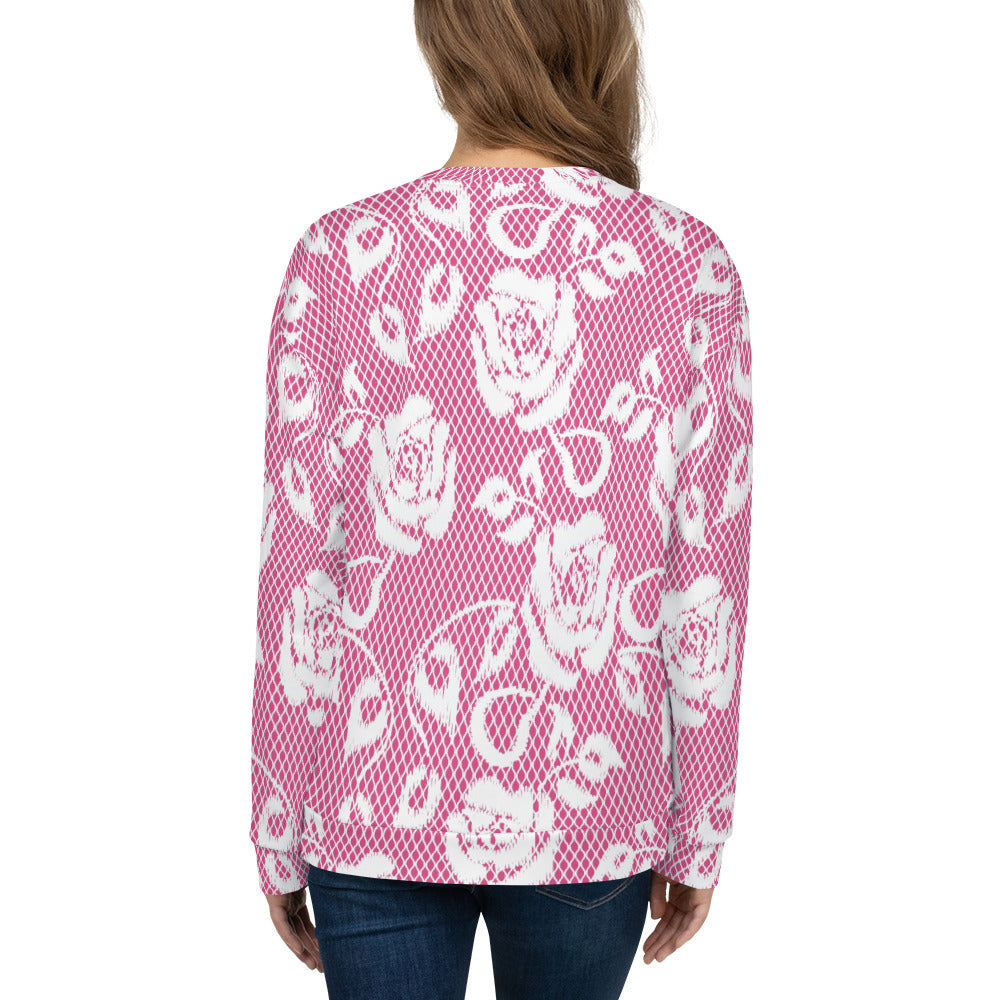 Lace Print sweatshirt, womens long sleeve top, Size XS to 3XL plus size, design 17