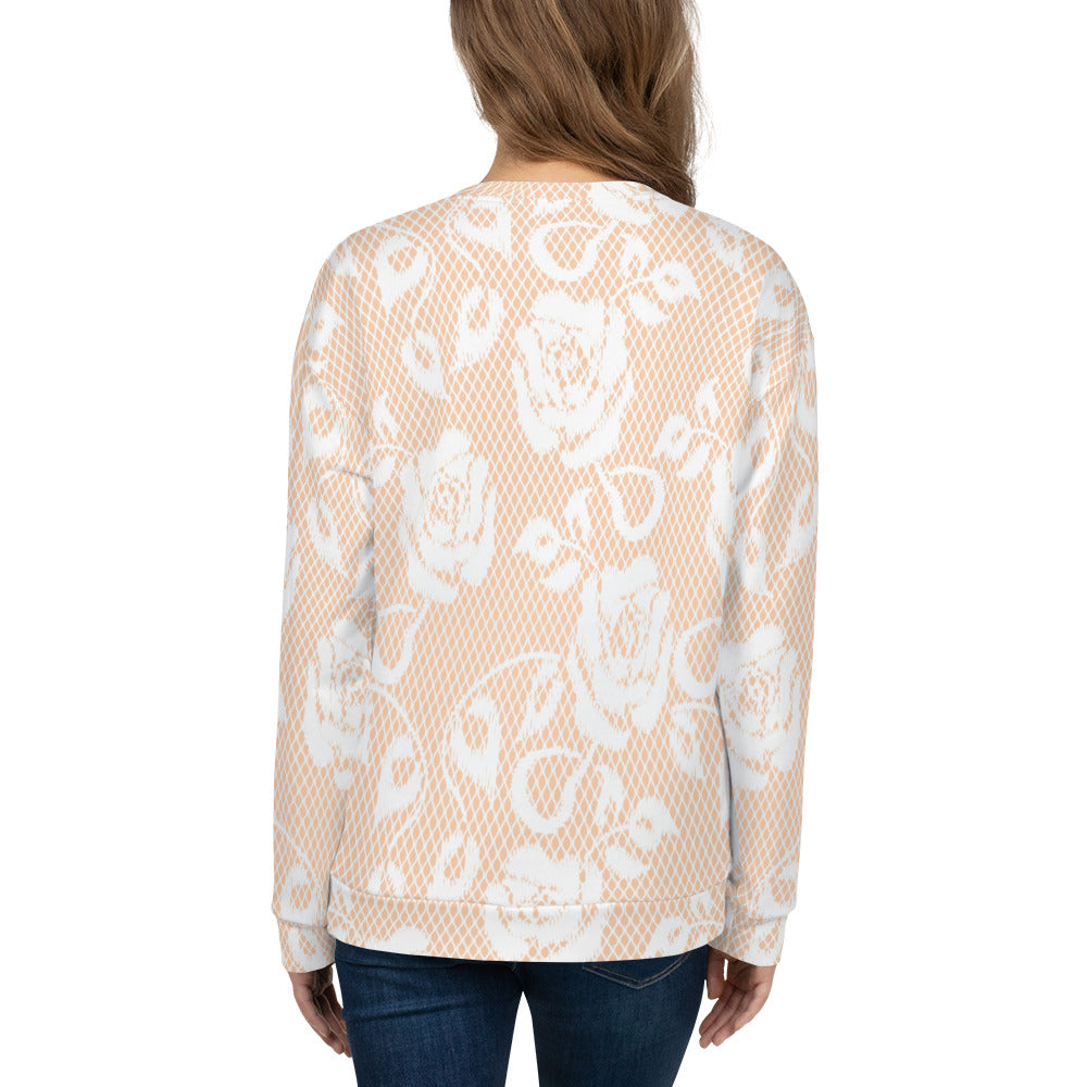 Lace Print sweatshirt, womens long sleeve top, Size XS to 3XL plus size, design 16