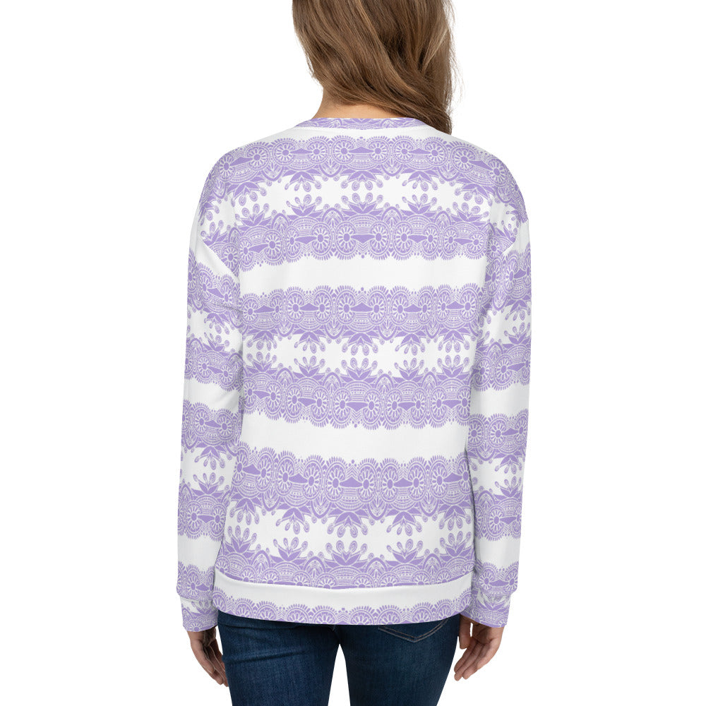 Lace Print sweatshirt, womens long sleeve top, Size XS to 3XL plus size, design 07