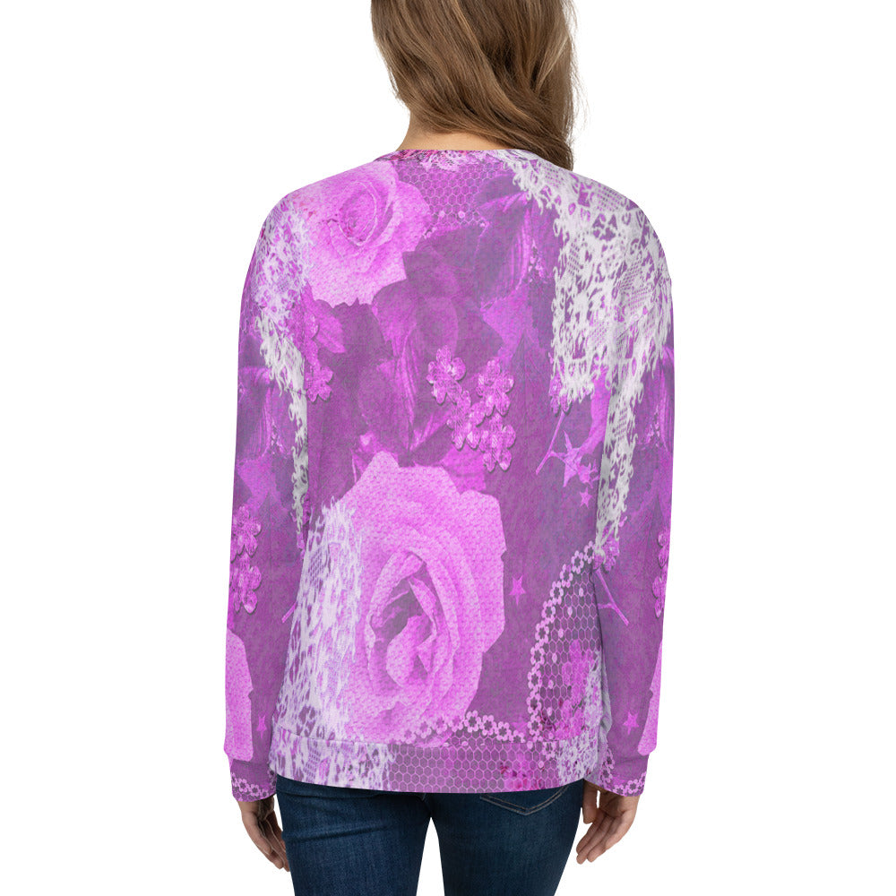 Lace Print sweatshirt, womens long sleeve top, Size XS to 3XL plus size, design 03