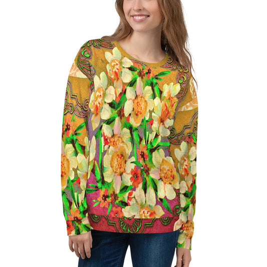 Lace Print sweatshirt, womens long sleeve top, Size XS to 3XL plus size, design 48