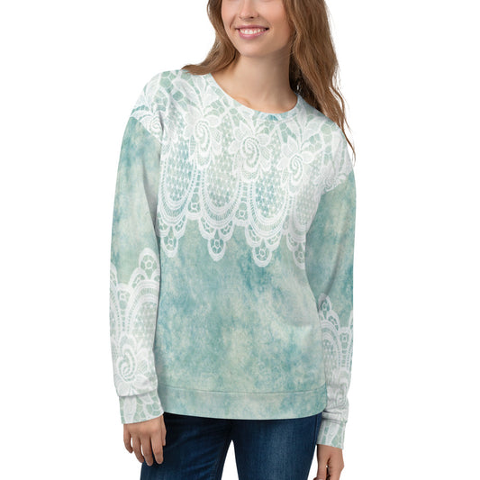 Lace Print sweatshirt, womens long sleeve top, Size XS to 3XL plus size, design 41