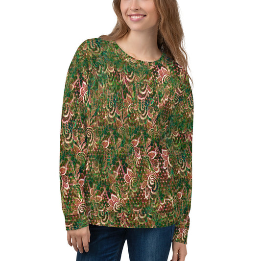 Lace Print sweatshirt, womens long sleeve top, Size XS to 3XL plus size, design 34