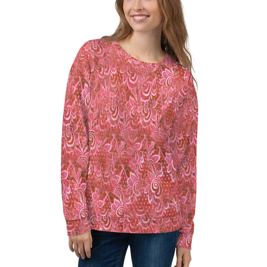 Lace Print sweatshirt, womens long sleeve top, Size XS to 3XL plus size, design 33
