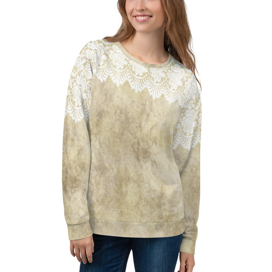 Lace Print sweatshirt, womens long sleeve top, Size XS to 3XL plus size, design 28