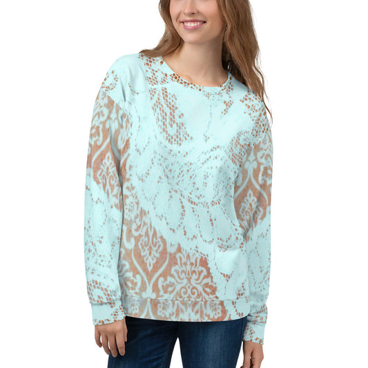 Lace Print sweatshirt, womens long sleeve top, Size XS to 3XL plus size, design 23