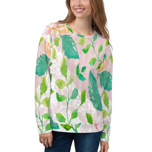 Lace Print sweatshirt, womens long sleeve top, Size XS to 3XL plus size, design 21
