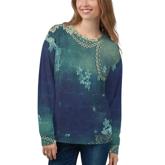 Lace Print sweatshirt, womens long sleeve top, Size XS to 3XL plus size, design 04