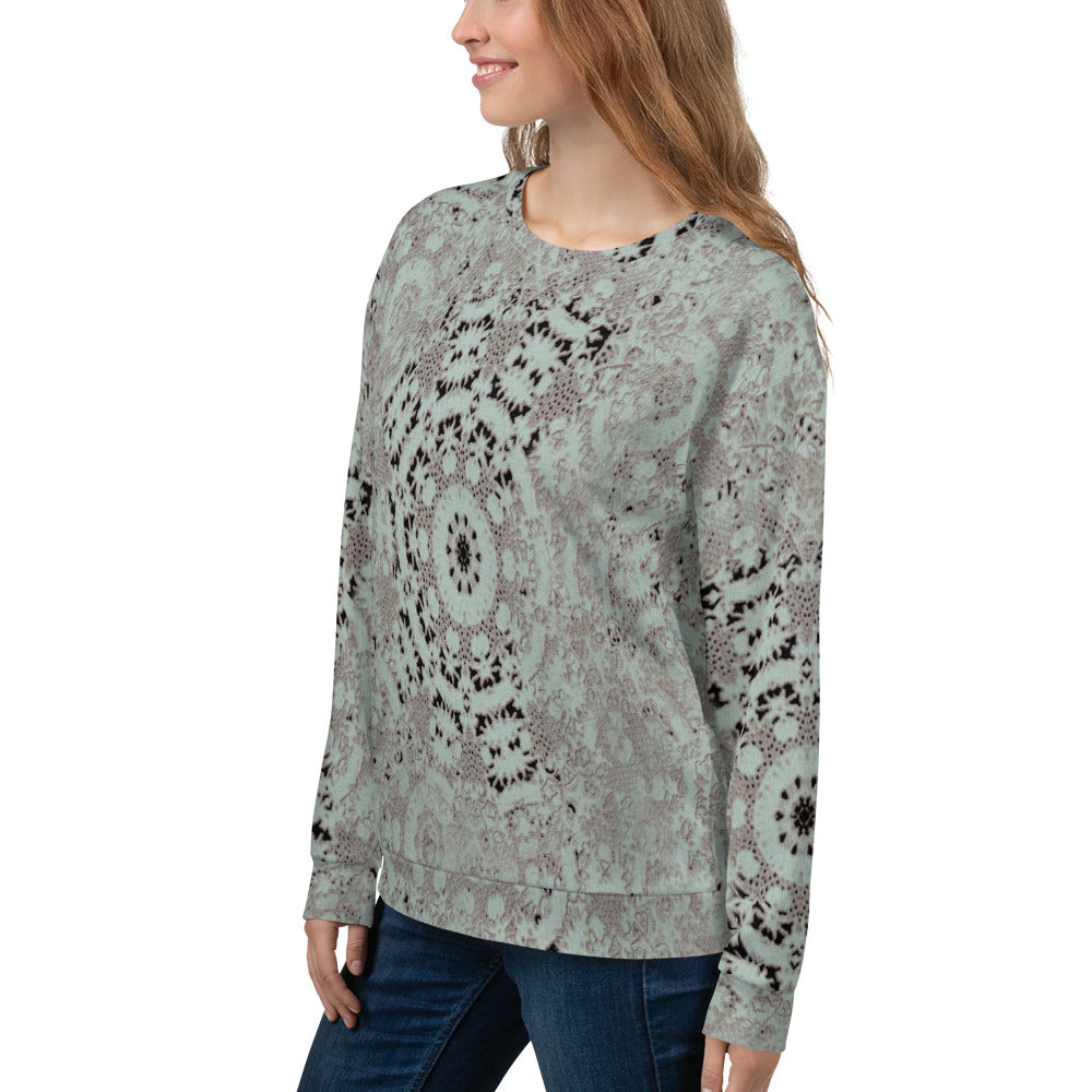 Lace Print sweatshirt, womens long sleeve top, Size XS to 3XL plus size, design 51