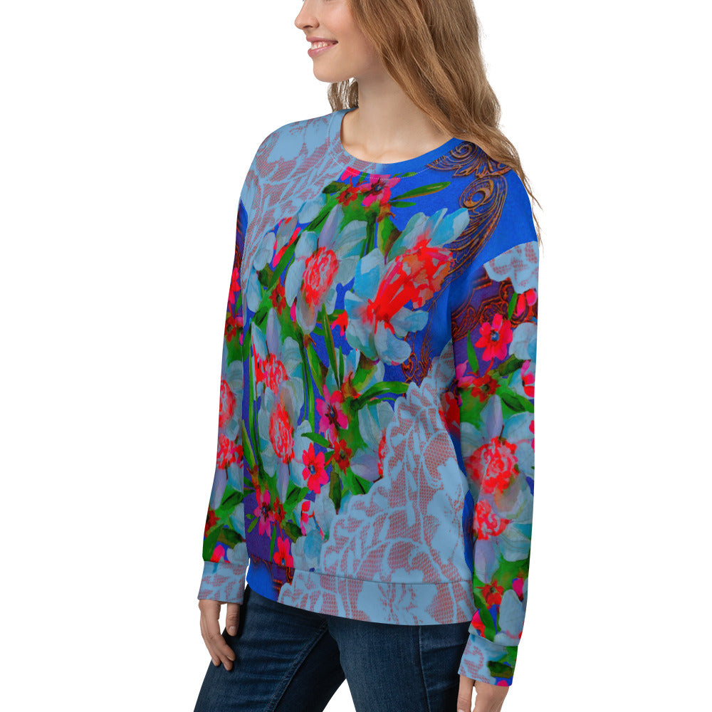 Lace Print sweatshirt, womens long sleeve top, Size XS to 3XL plus size, design 46