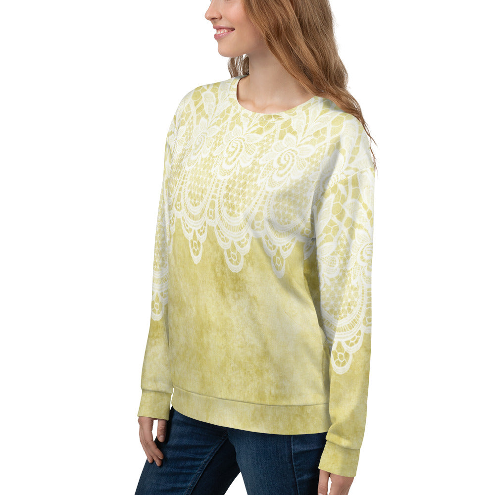 Lace Print sweatshirt, womens long sleeve top, Size XS to 3XL plus size, design 44