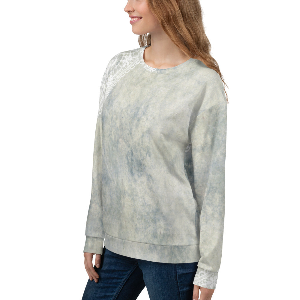 Lace Print sweatshirt, womens long sleeve top, Size XS to 3XL plus size, design 36