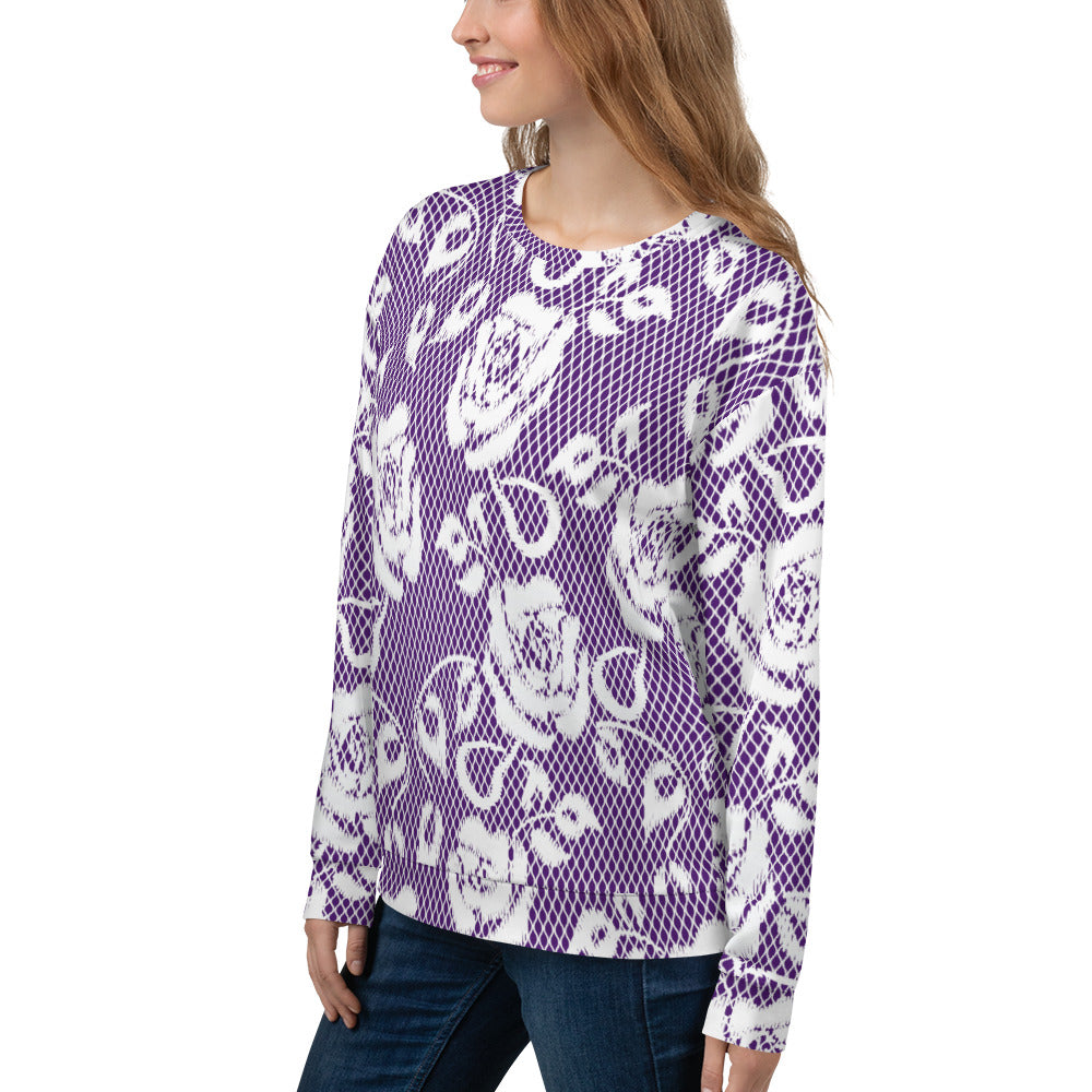 Lace Print sweatshirt, womens long sleeve top, Size XS to 3XL plus size, design 18