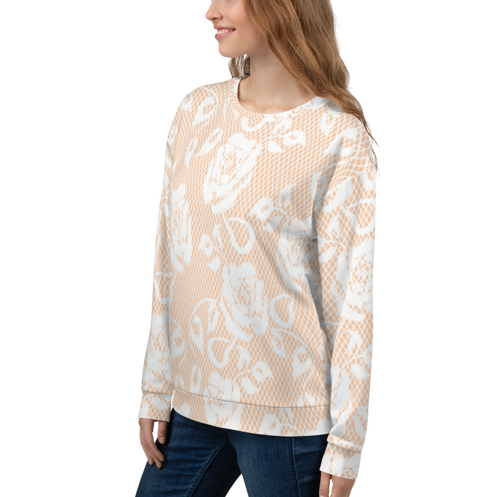 Lace Print sweatshirt, womens long sleeve top, Size XS to 3XL plus size, design 16