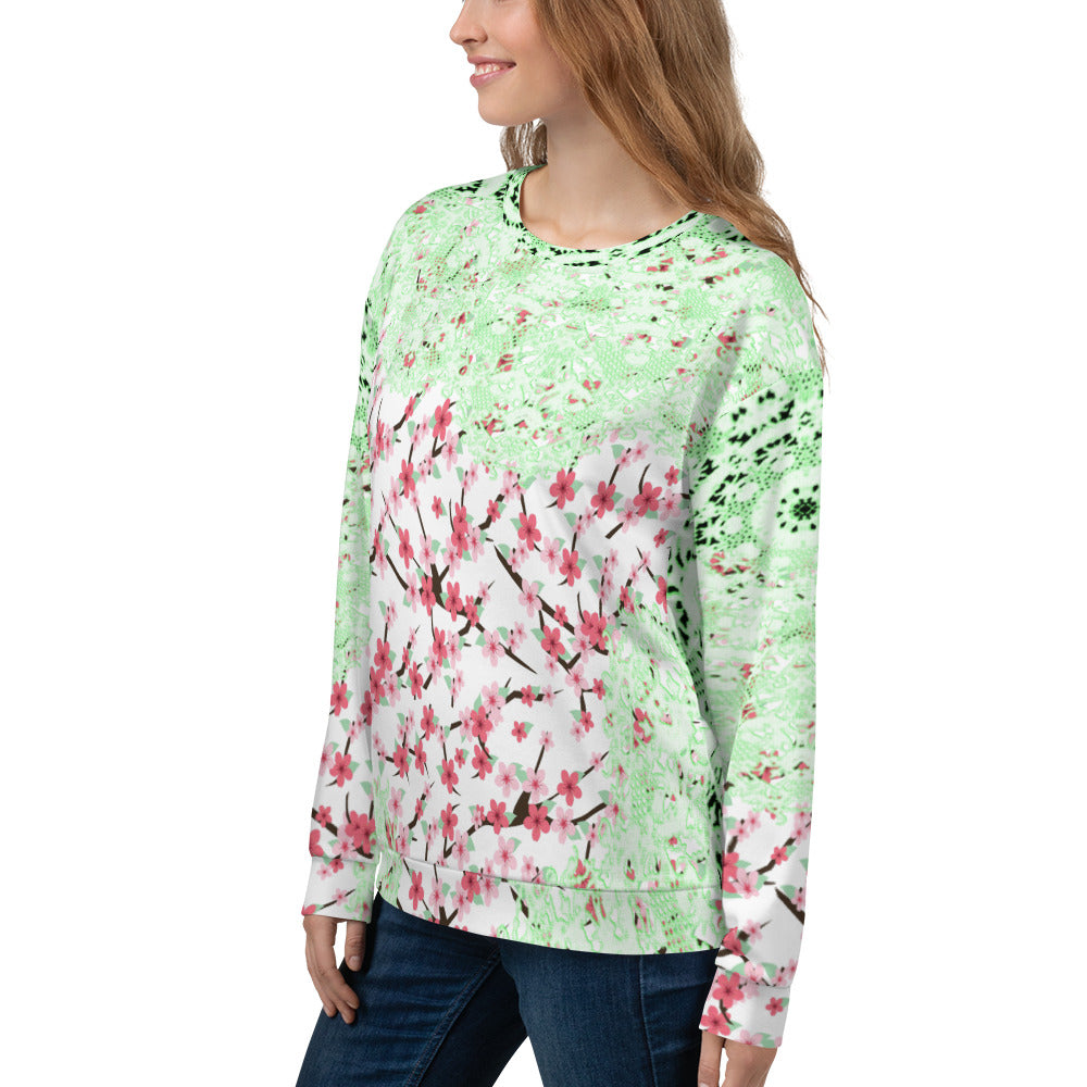 Lace Print sweatshirt, womens long sleeve top, Size XS to 3XL plus size, design 10