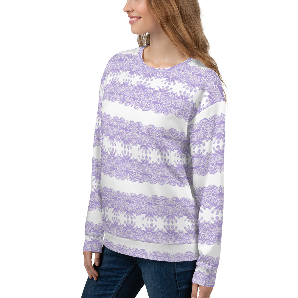 Lace Print sweatshirt, womens long sleeve top, Size XS to 3XL plus size, design 07