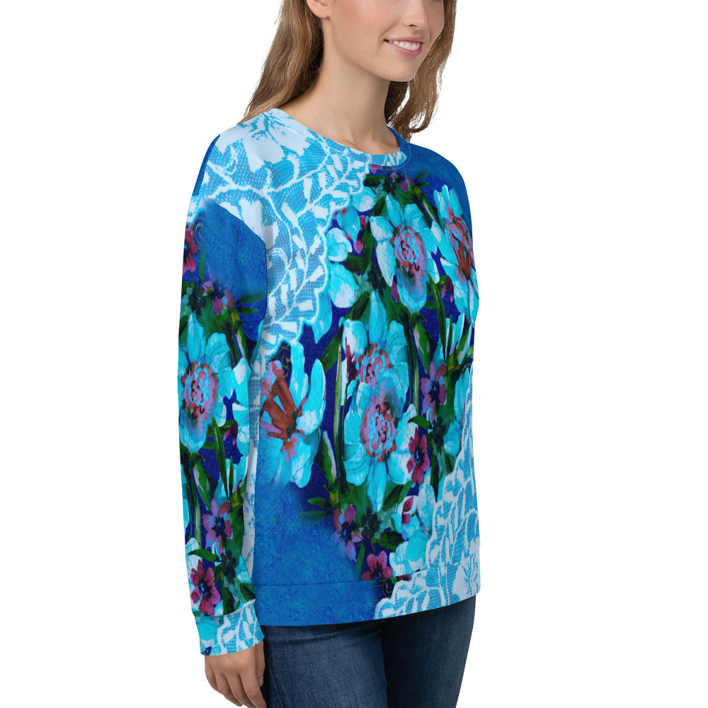 Lace Print sweatshirt, womens long sleeve top, Size XS to 3XL plus size, design 49