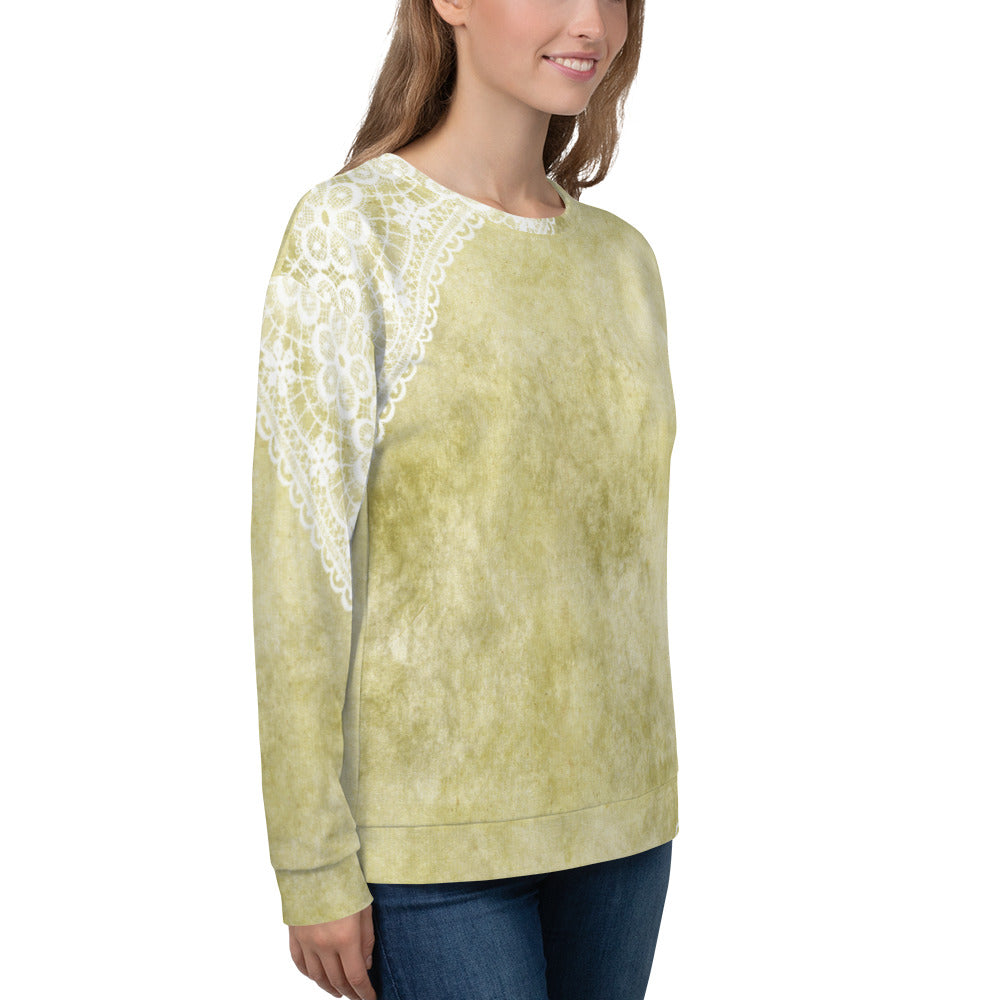 Lace Print sweatshirt, womens long sleeve top, Size XS to 3XL plus size, design 43