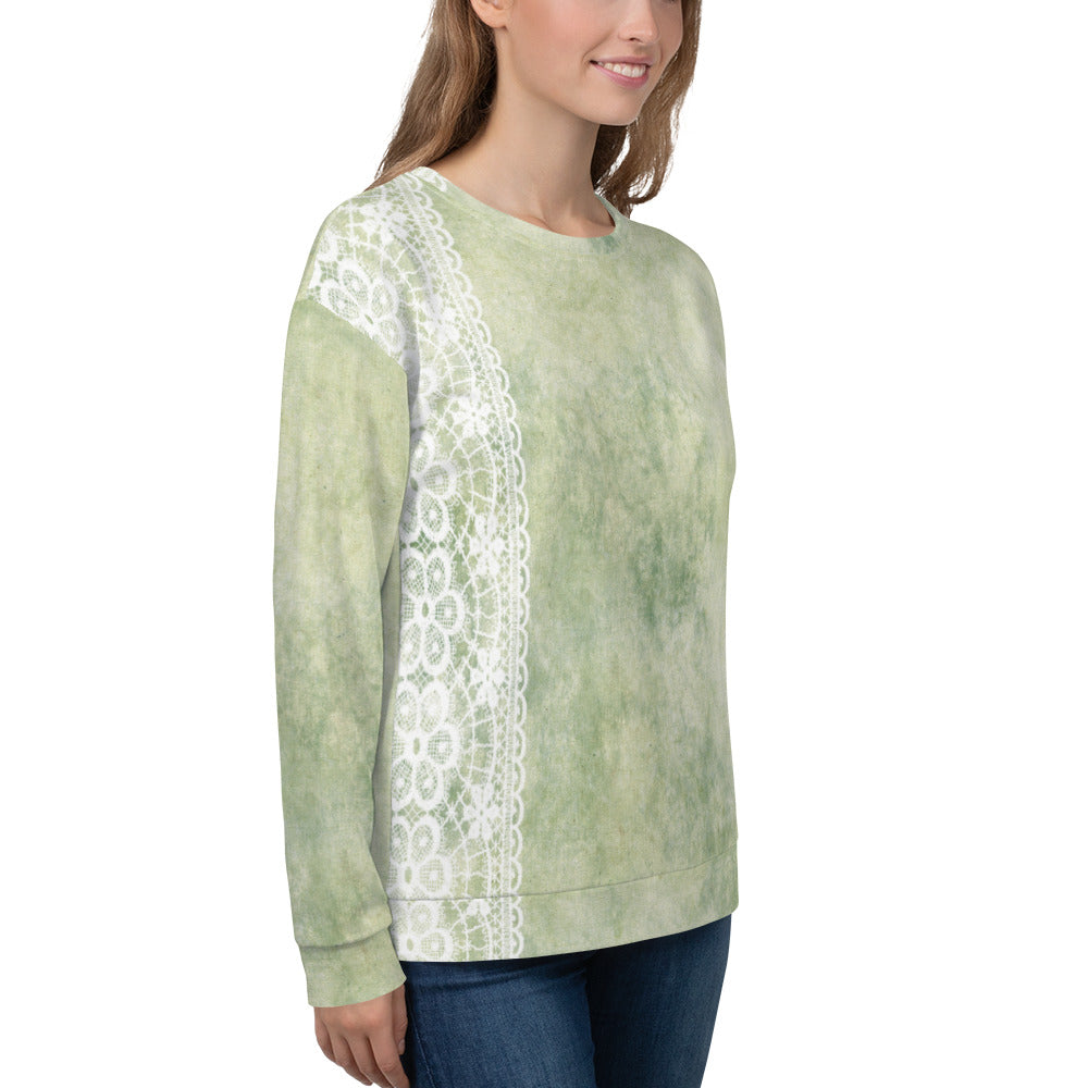 Lace Print sweatshirt, womens long sleeve top, Size XS to 3XL plus size, design 42
