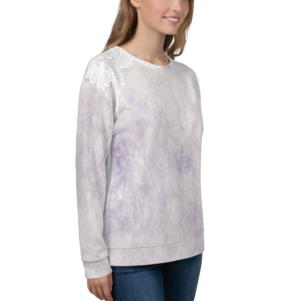 Lace Print sweatshirt, womens long sleeve top, Size XS to 3XL plus size, design 40