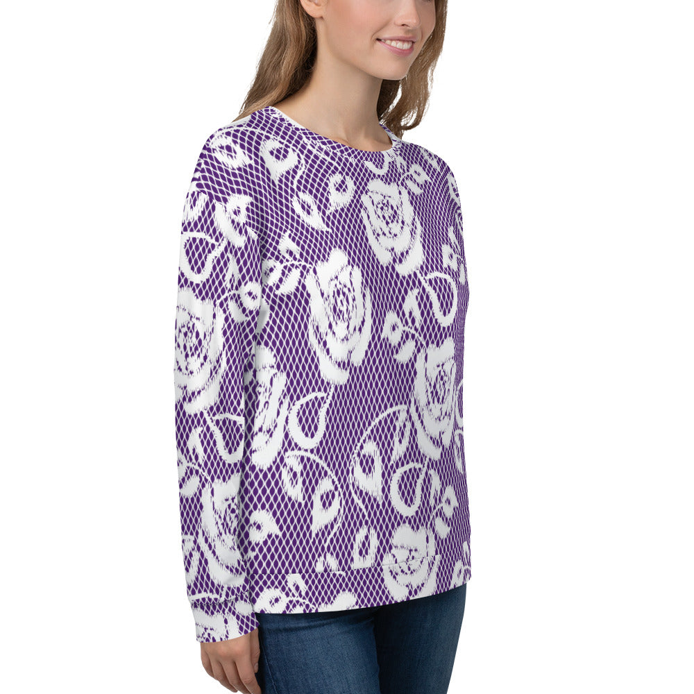 Lace Print sweatshirt, womens long sleeve top, Size XS to 3XL plus size, design 18