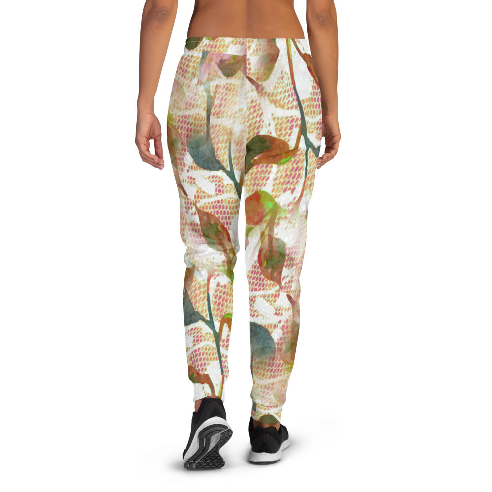 Victorian lace print sweatpants, womens joggers, Size XS to 3XL plus size, design 52