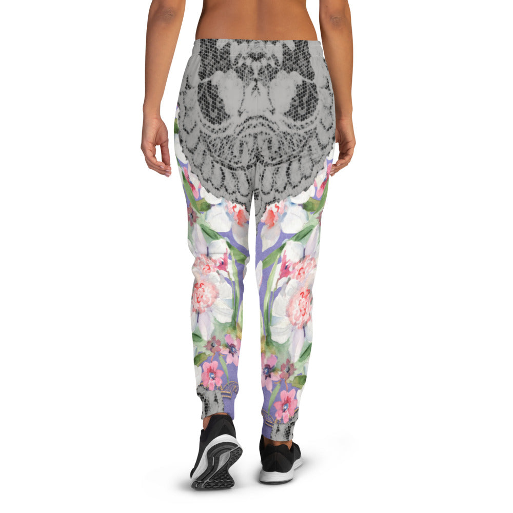 Victorian lace print sweatpants, womens joggers, Size XS to 3XL plus size, design 45