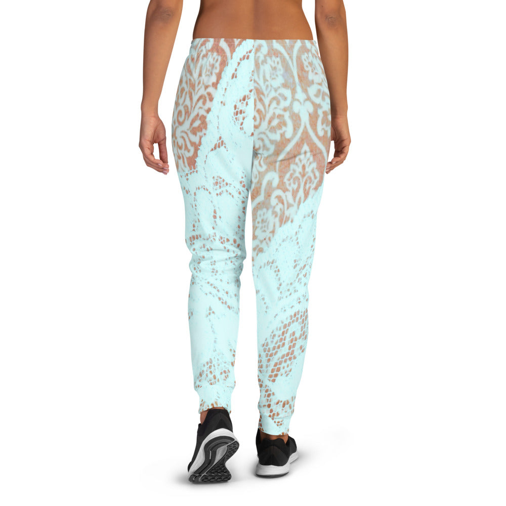Victorian lace print sweatpants, womens joggers, Size XS to 3XL plus size, design 23