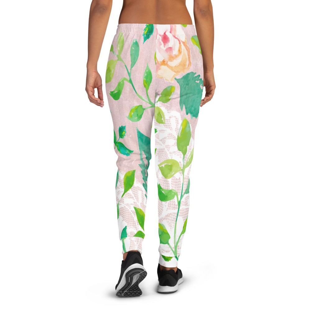 Victorian lace print sweatpants, womens joggers, Size XS to 3XL plus size, design 21